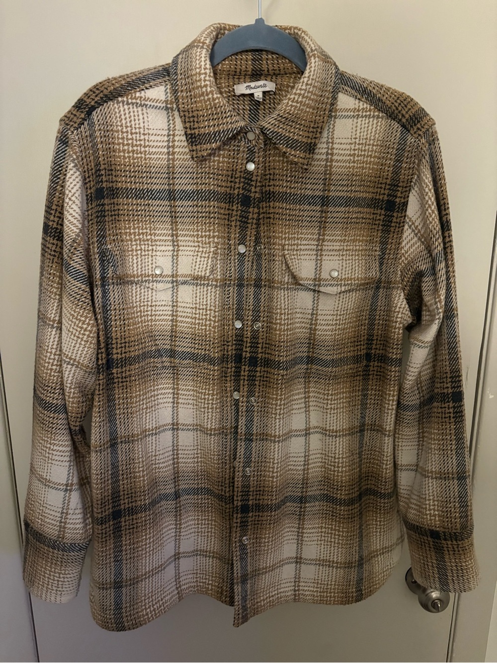 Madewell oversized plaid shirt jacket size Medium